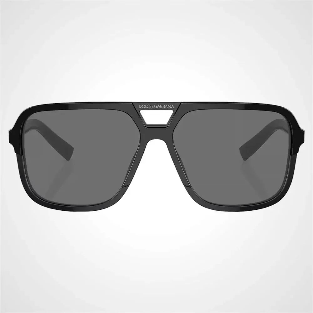New Dolce & Gabbana Sunglasses Polarized Black Aviator Pilot Silver Metal